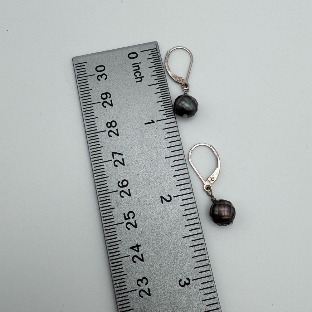 Sterling Silver 925 Pearl Dangle Earrings - Picture 5 of 5